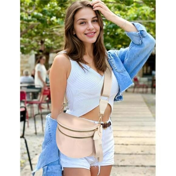 Nylon Crossbody Bag Bum Bag Shoulder Purse Adjustable Strap Large Capacity - Picture 6 of 7